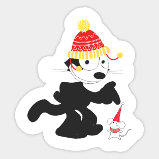 Felix the cat Christmas Design Sticker